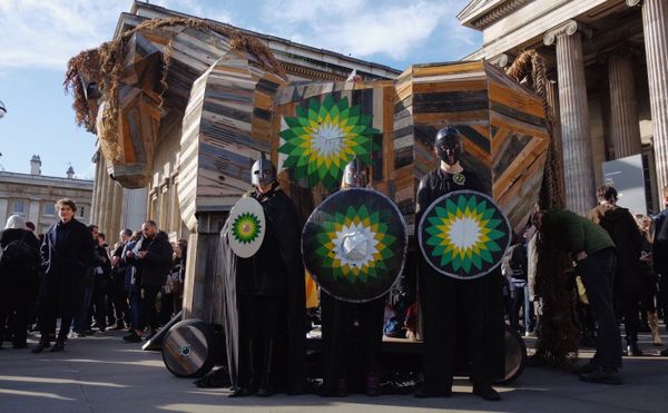 Anti-Oil Activists Stage Largest Protest Yet at British Museum, With Trojan Horse in Tow
