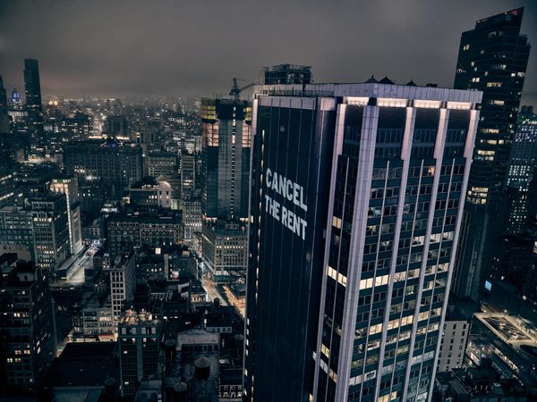 A Guerrilla Projection Urges NYC to “Cancel the Rent” and “End Bail”