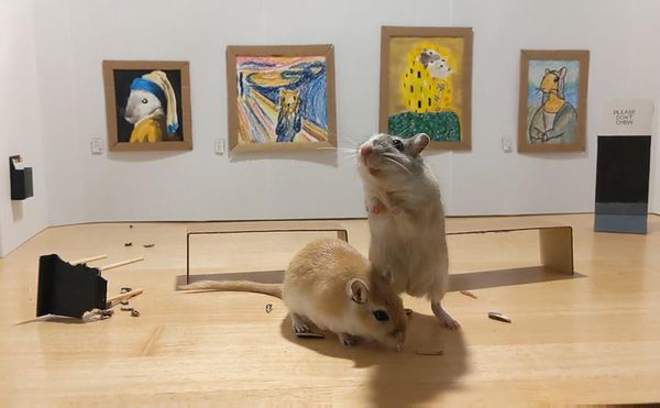 A Couple Made a Mini-Museum for Their Gerbils to Visit During Quarantine