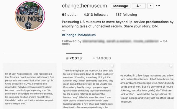 An Instagram Account Is Amplifying Anonymous Testimonies of Racism in Museums