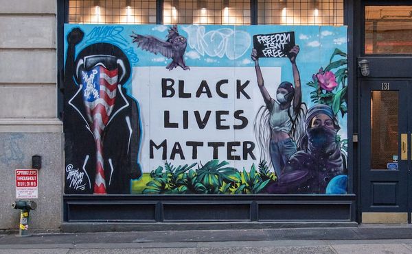 In SoHo, Artists Turn Boarded-up Storefronts Into Canvases