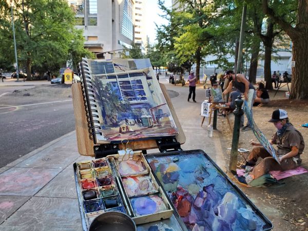 As Protests Continue in Portland, Artists Set Up Easels on the Streets