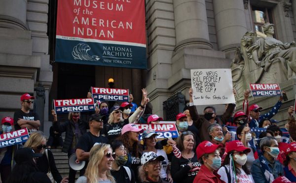 Trump Supporters Rallied on Steps of National Museum of the American Indian
