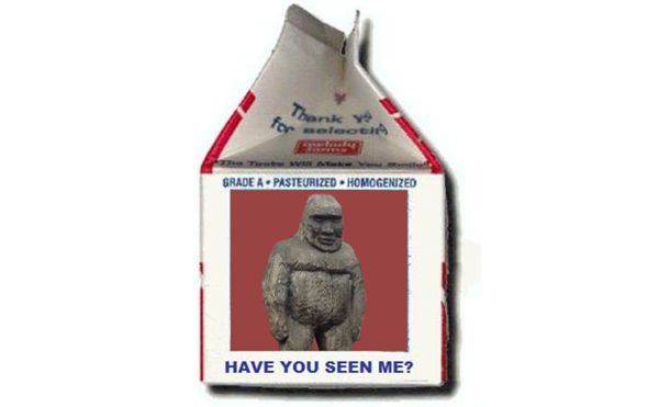 Sasquatch Sculpture Snatched and Spotted on Side of Street