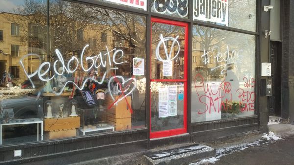 Montreal Gallery Vandalized With QAnon Graffiti on Eve of Biden Inauguration