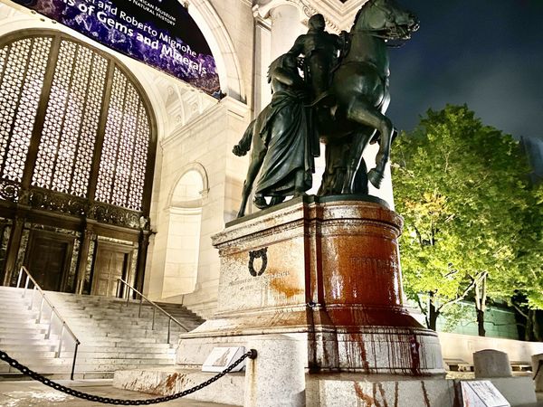 Controversial Roosevelt Monument Doused in Red Paint at American Museum of Natural History