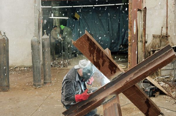 Ukrainian Artists Are Building Anti-Tank Obstacles