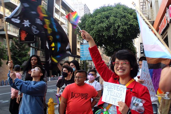 As Hate Crimes Soar, Dozens Rally for Black, Asian, and Trans Solidarity in LA