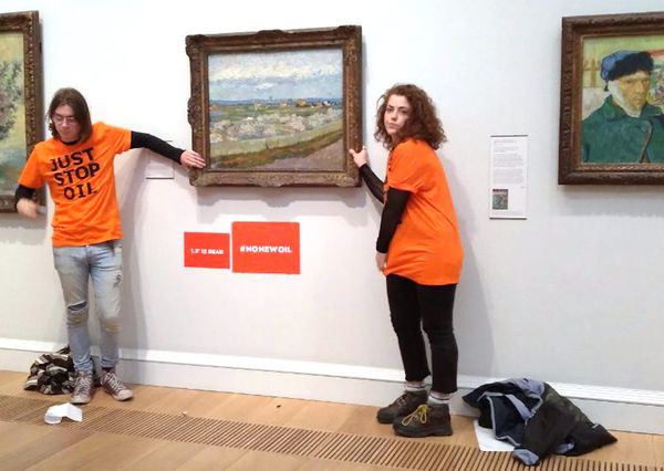 Climate Activists Glue Themselves to a Van Gogh at London Gallery
