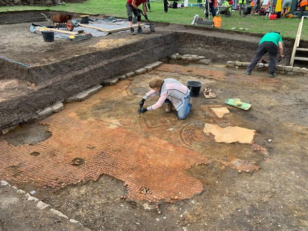 Ancient Roman Mosaic in Danger of Falling Into the Sea