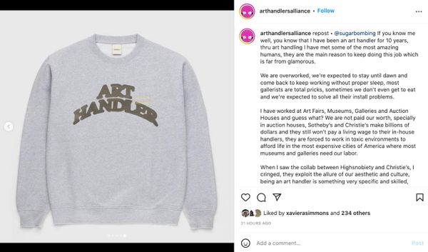 Christie’s Tasteless “Art Handler” Shirts Removed After Criticism