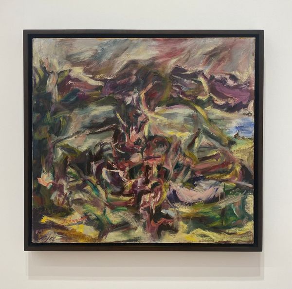 Carolee Schneemann, "Secret Garden" (1956), oil on canvas (all photos by Annabel Keenan/Hyperallergic)