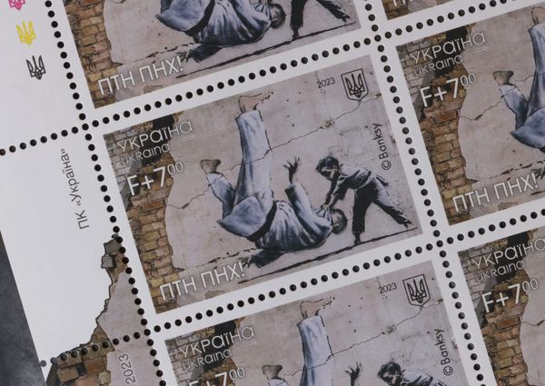 Ukraine Marks First Year of War With Banksy Stamp