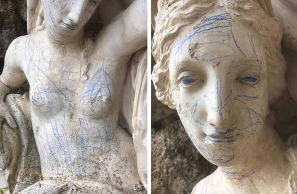 Vandals Crayon Over 200-Year-Old Statue in UK