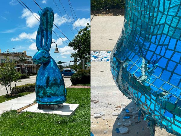 Florida Man Crashes Car Into 14-Foot Bunny Sculpture