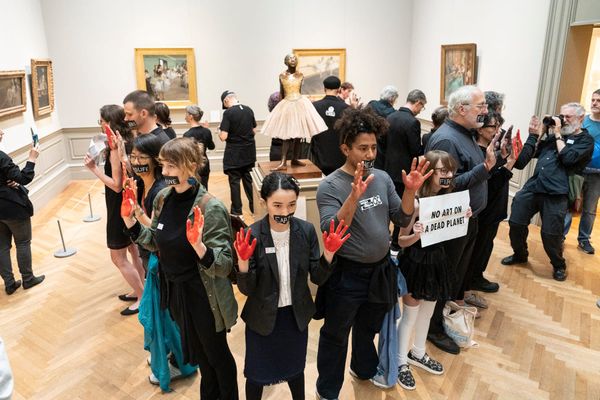 Protesters Take to Met Museum to Denounce Charges Against Climate Activists