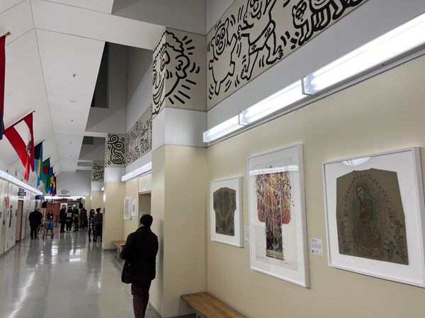 Next to a Keith Haring Mural, Original Artworks by Rikers Detainees