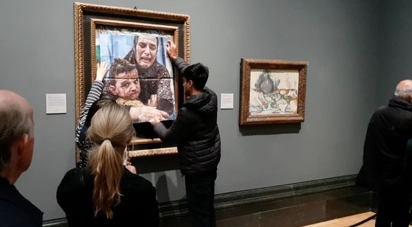 Gaza Photo Pasted on Picasso Painting at UK’s National Gallery