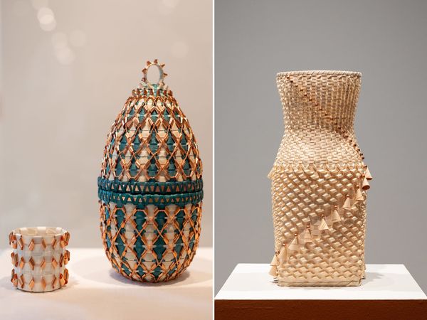 Stamps Gallery Exhibition Centers Black Ash Basket Weavers Kelly Church and Cherish Parrish