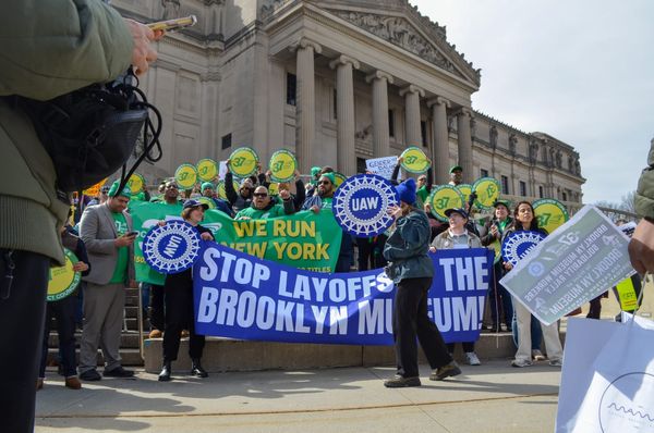 Workers Rally Outside Brooklyn Museum as Layoffs Deadline Looms
