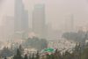 Wildfire smoke obscures the view of the Seattle skyline in a view from the Jose Rizal Bridge in 2020.