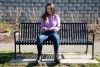Insulin-dependent diabetic Madison Johnson uses an app on her phone to check her blood sugar level. Johnson, who was on a