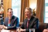 Brad Little, right, photographed in the Cabinet Room of the White House in 2018.