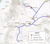 A map demonstrates Obsidian Renewables proposed hydrogen hub spanning from Prineville, Oregon to Spokane and Wenatchee,