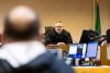 Yakima County Judge Shane Silverthorn discusses a case to a defendant at a Yakima County Jail courtroom on Tuesday, March