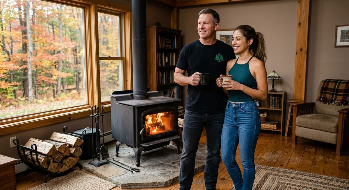 Couple Relaxing in Cabin - a sense of Stoic Preparedness is in the air