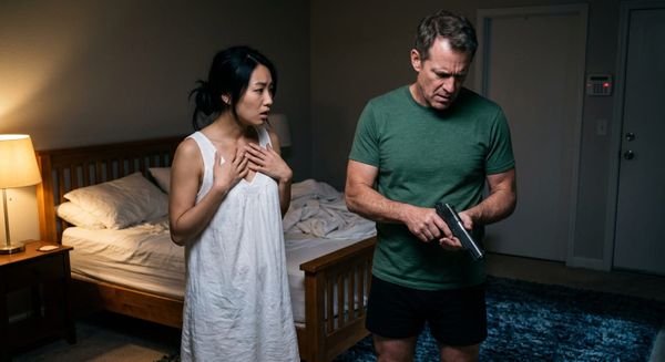 couple startled when alarm goes off