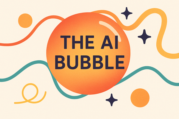 picture a bubble with "the AI bubble" text in it 