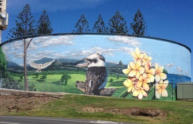 A beautifully painted rainwater catchment tank My HomeExchange Story: Queensland, Australia 