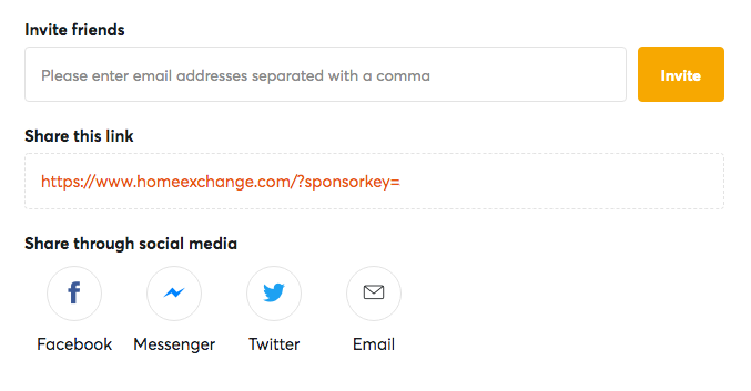 homeexchange invite friends