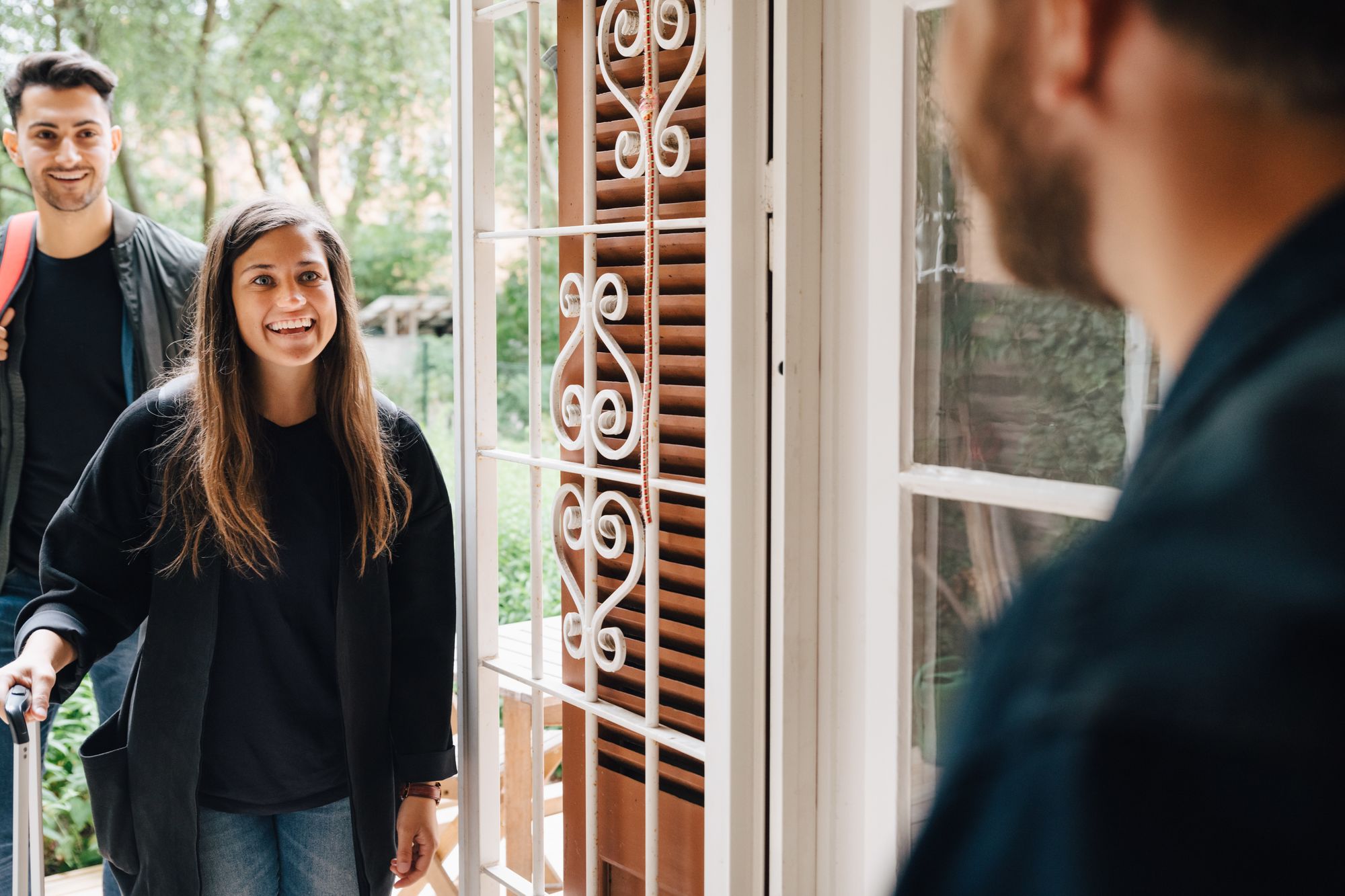 Welcoming guests for a private room exchange