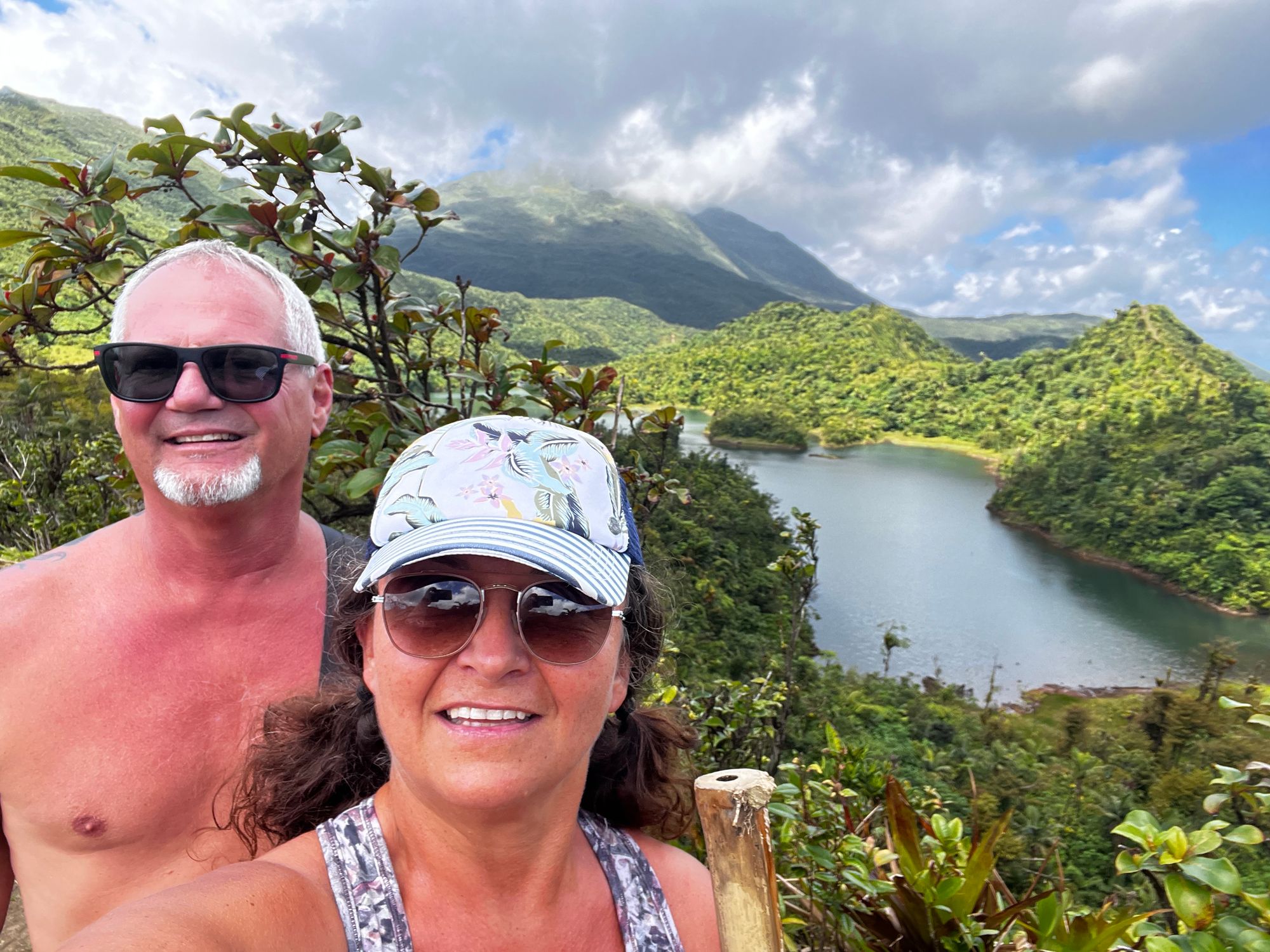 Couple hiking Caribbean jungle vacation activities