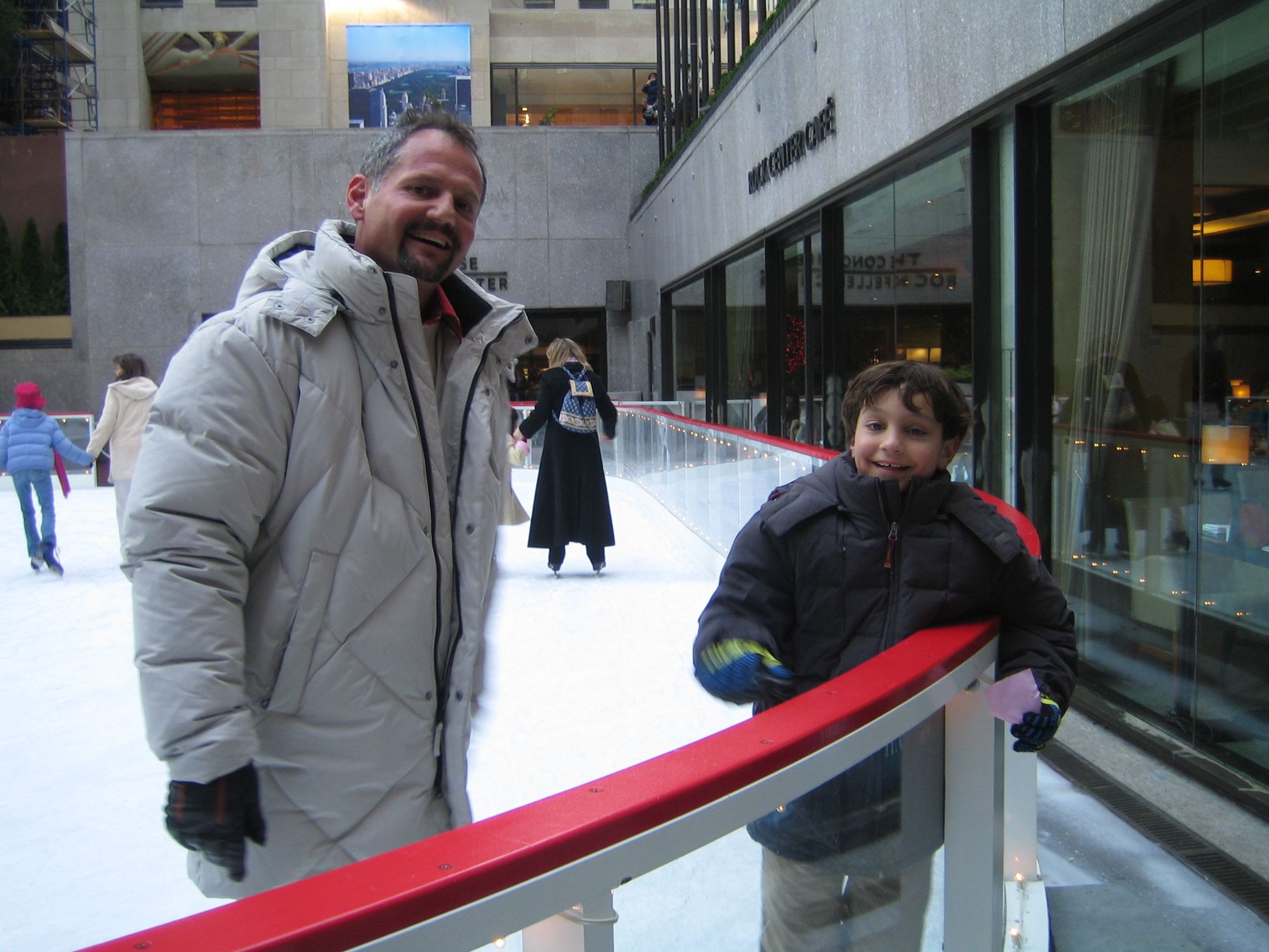 Family activities ice skating New York USA