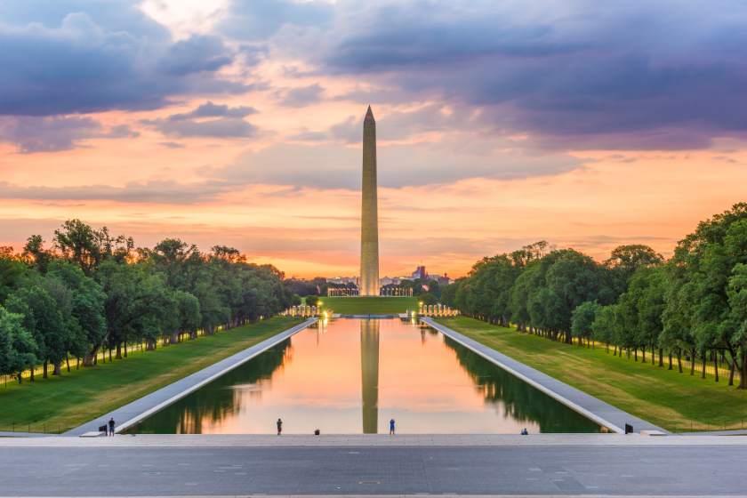 Washington DC as one of the best places to visit in august in the USA