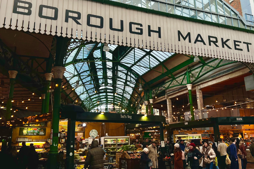 People at London's Borough Market - one of the top things to do on a rainy day in London