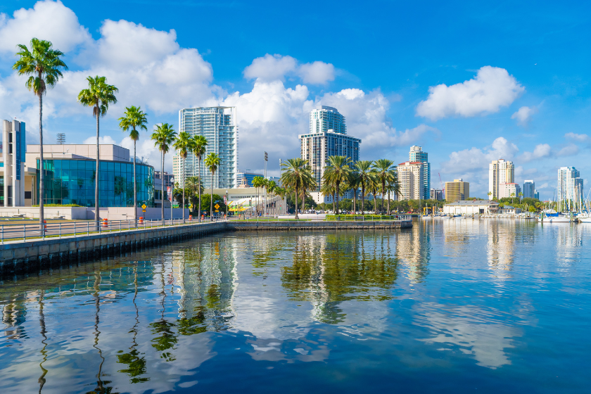 cheapest warm places to travel st petersburg florida