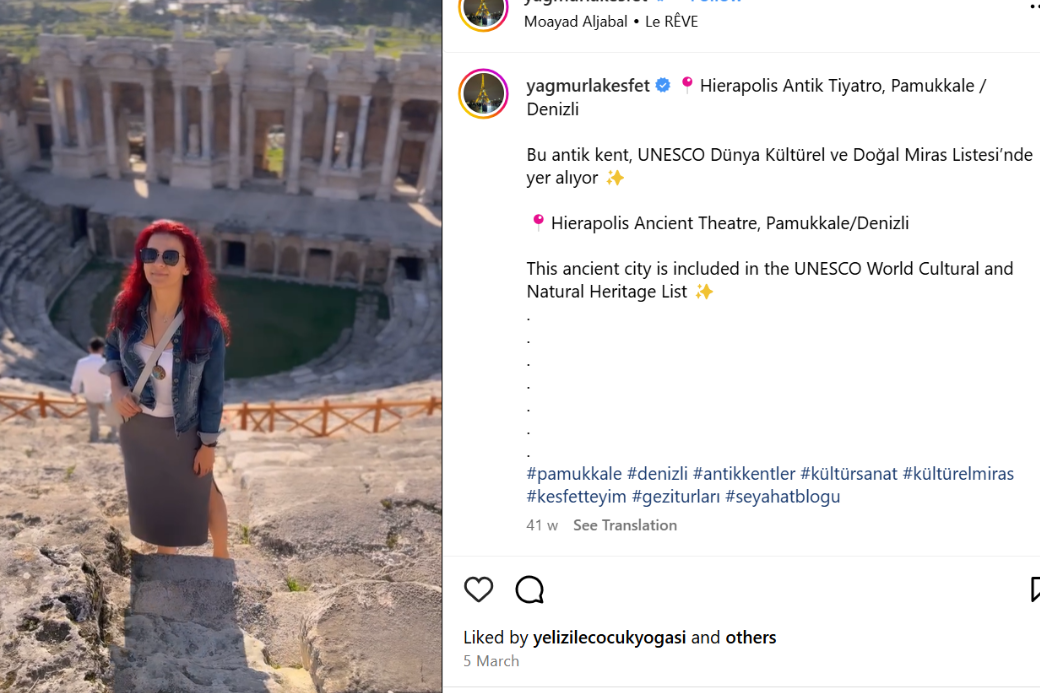 Screengrab of Instagram account of a HomeExchange influencer.