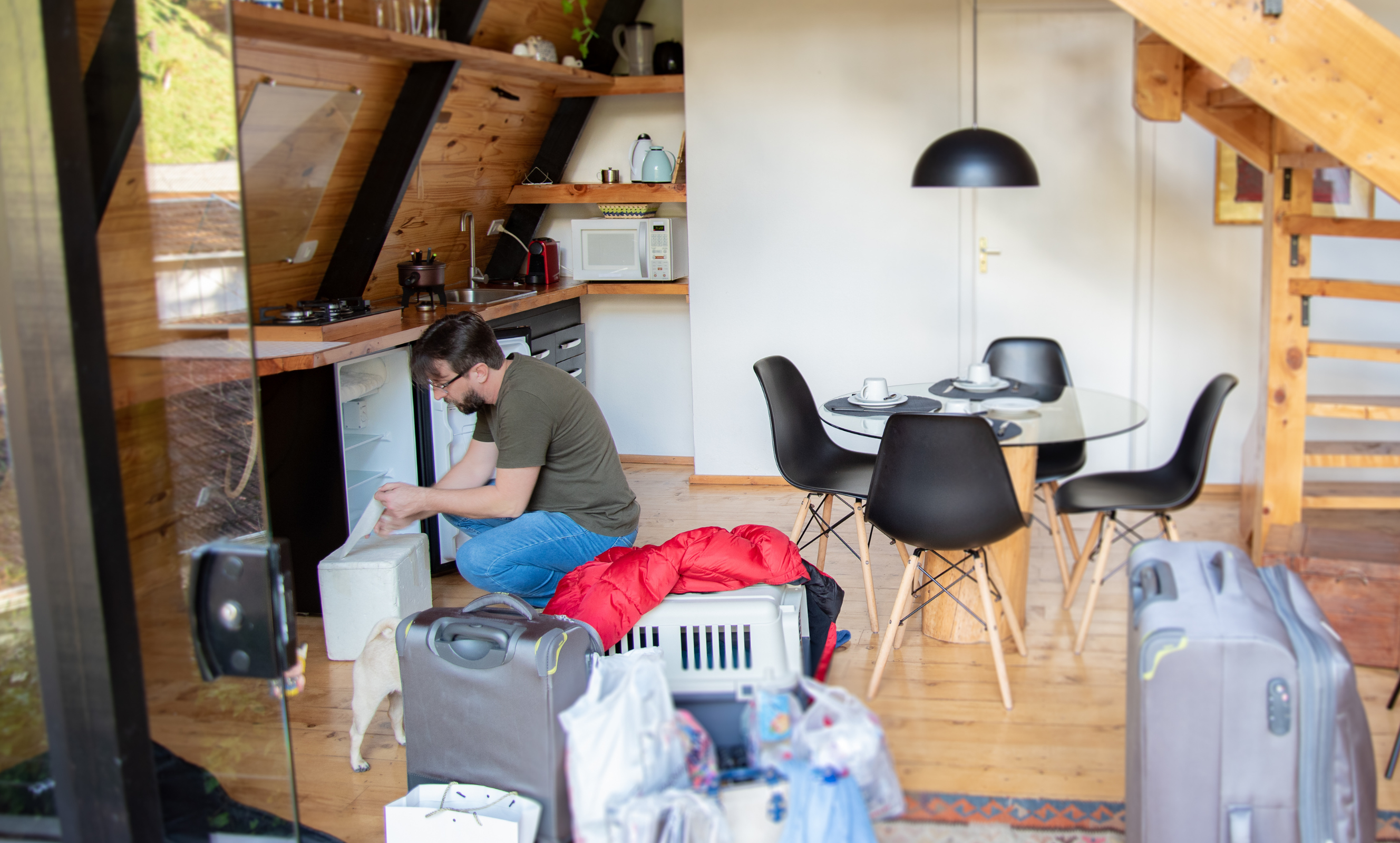 A man in his new home exchange in San Diego