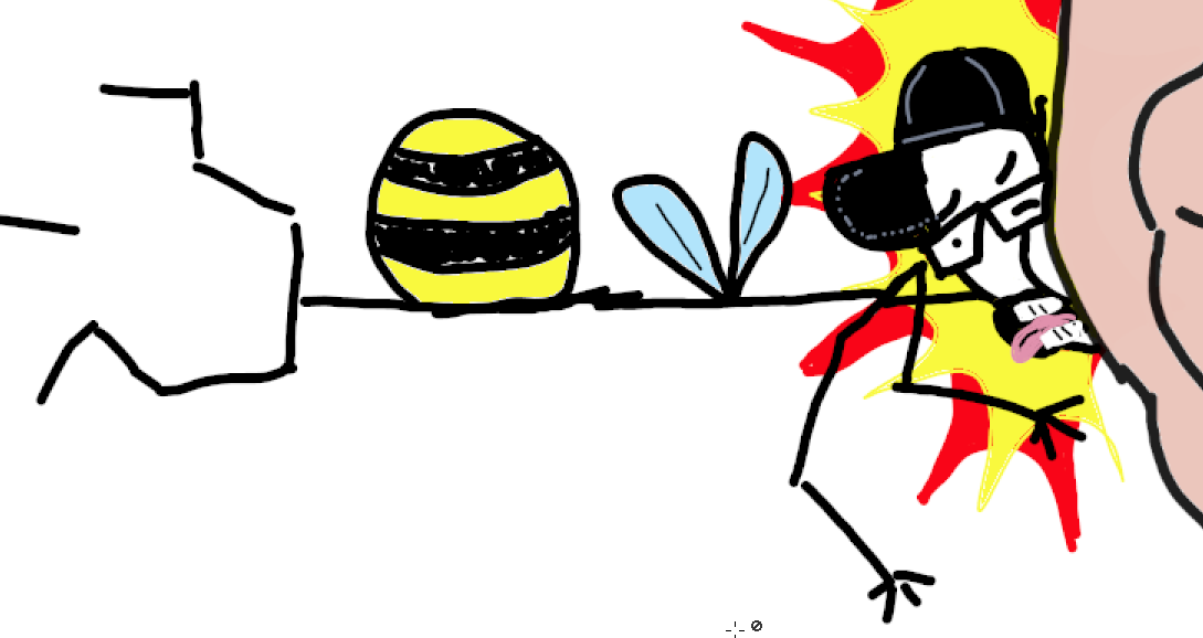 Blair as a bee hits Mr Renshaw 