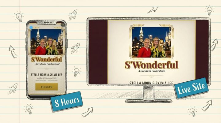 Static website built in 8 hours with Claude Code - mobile and desktop versions of S'Wonderful concert site