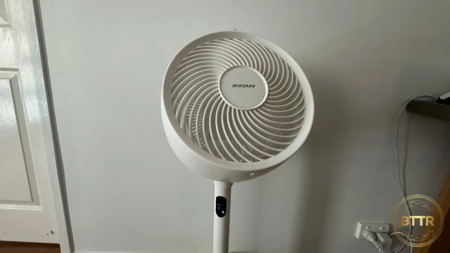 The Acerpure Cozy fan in pedestal mode
