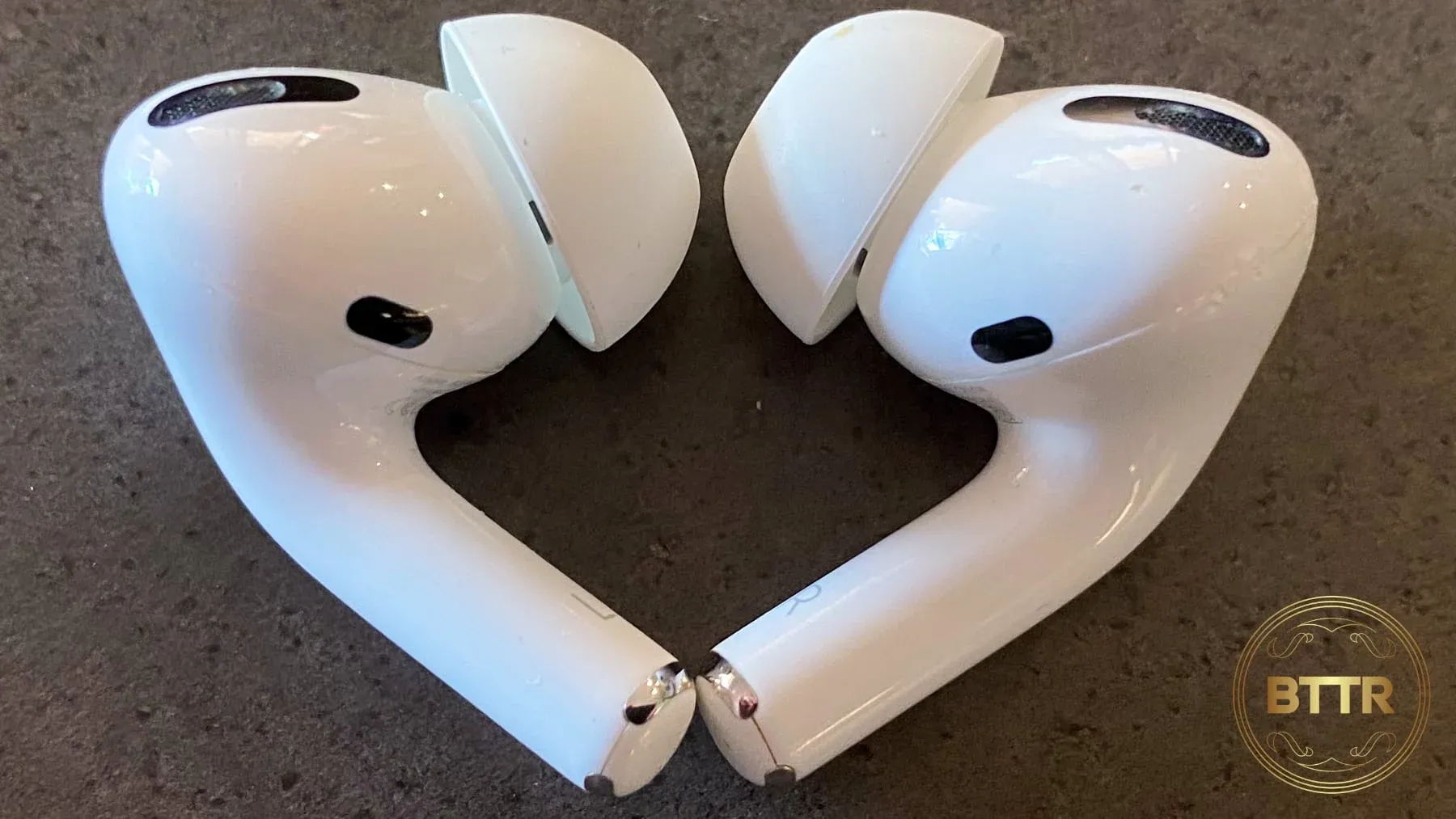 Close up of the Airpods Pro earbuds