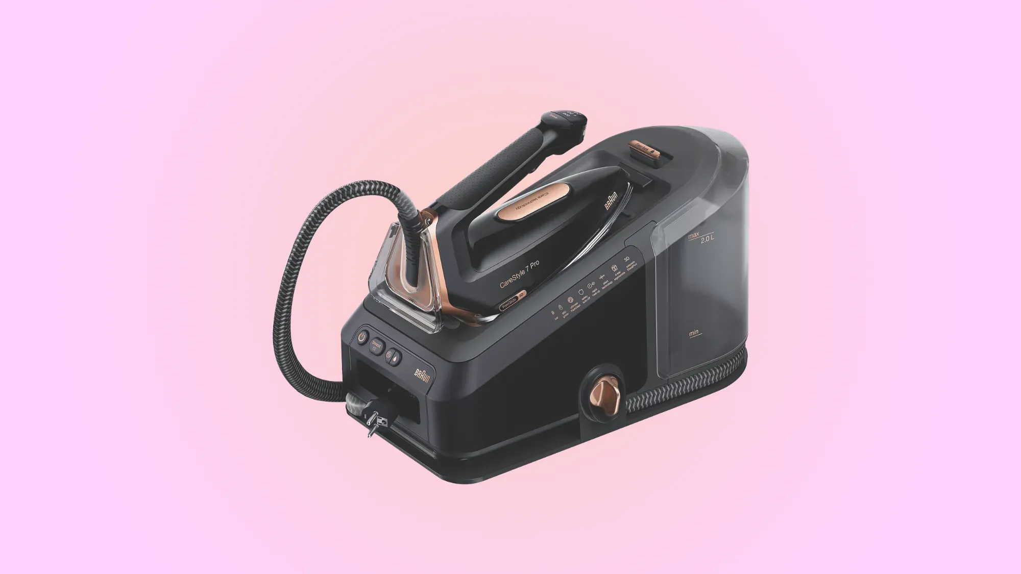 Braun Carestyle 7 Pro Steam Station on a gradient background