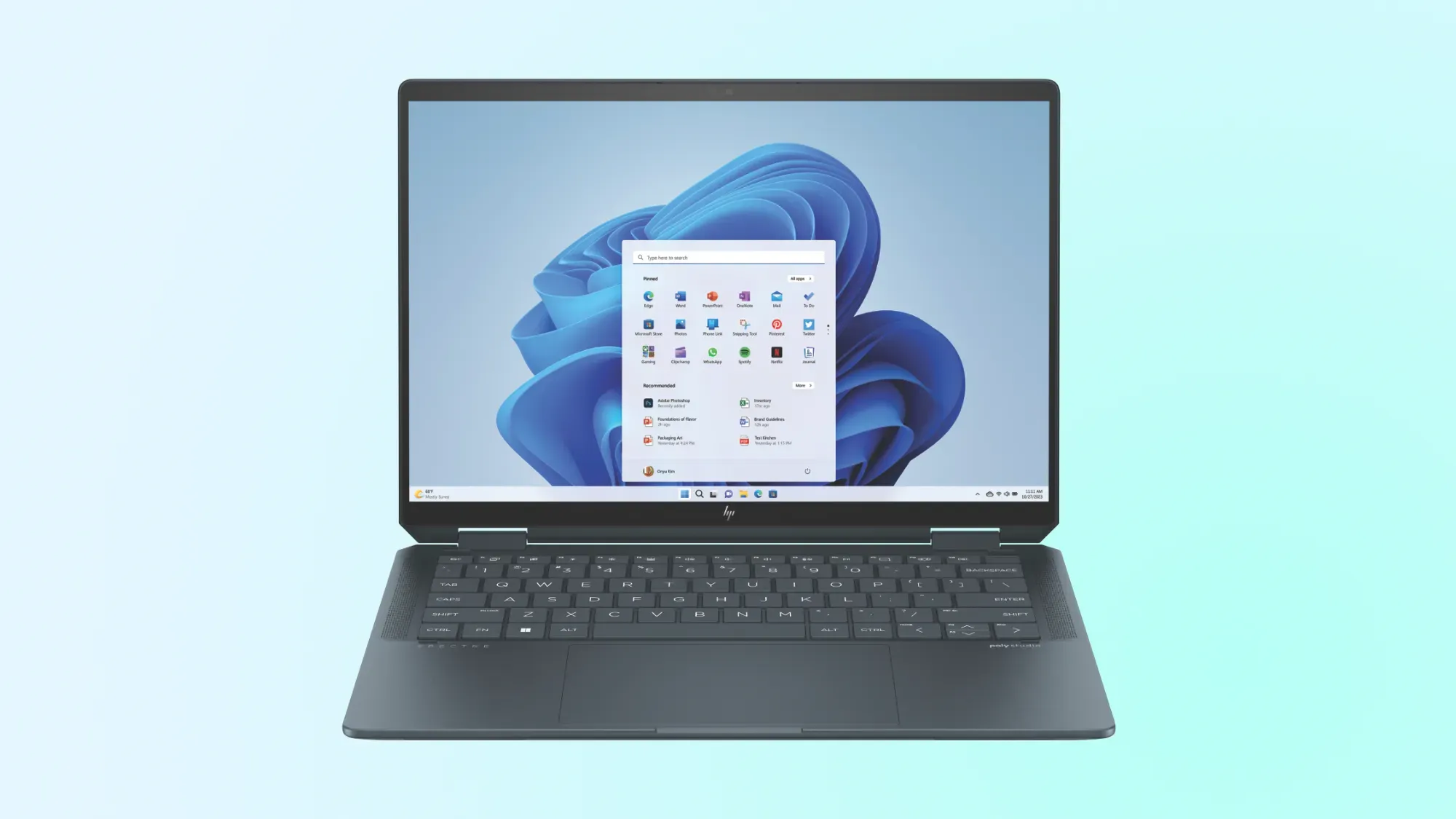 HP Spectre x360 14-inch on a gradient background