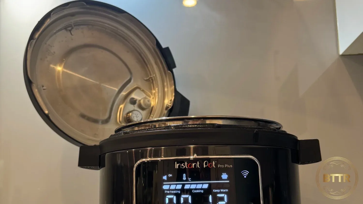 The Instant Pot's list standing upright
