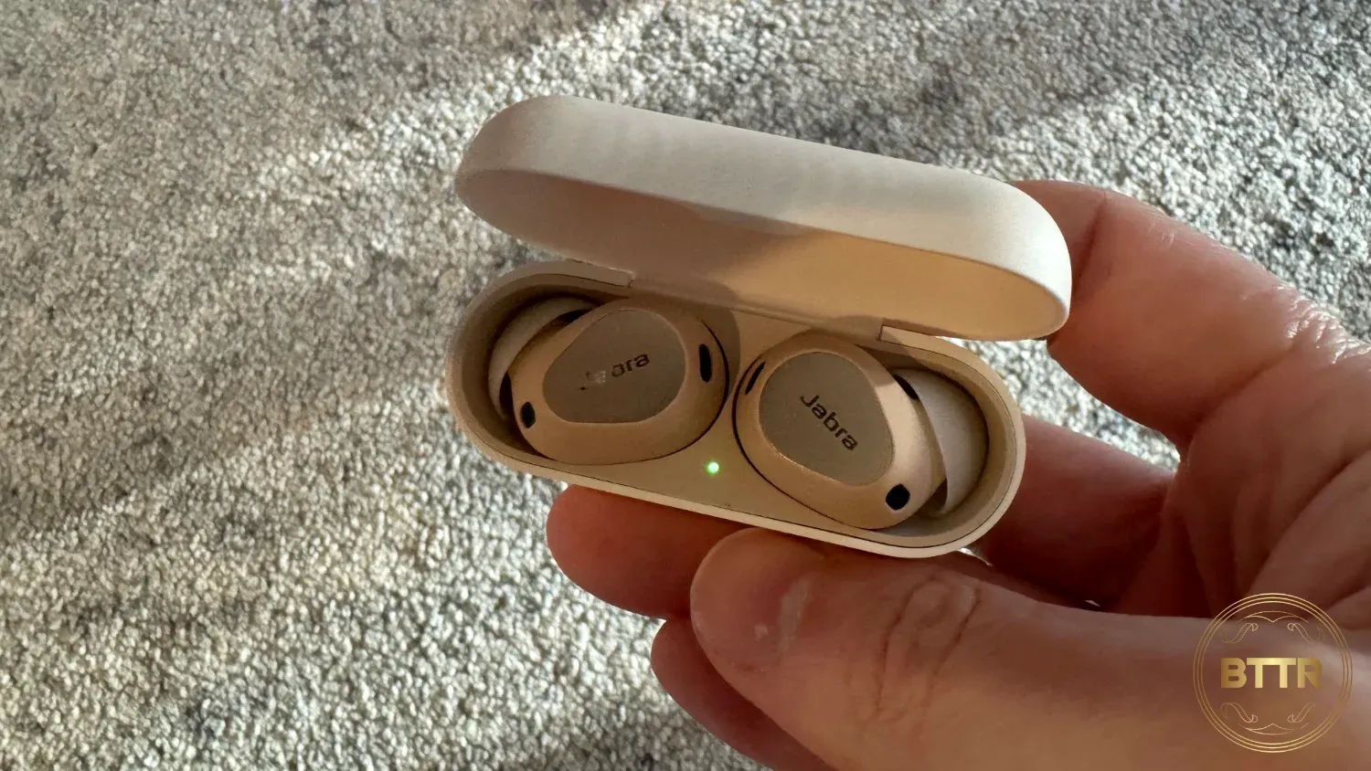 Holding the Elite 10 in the case